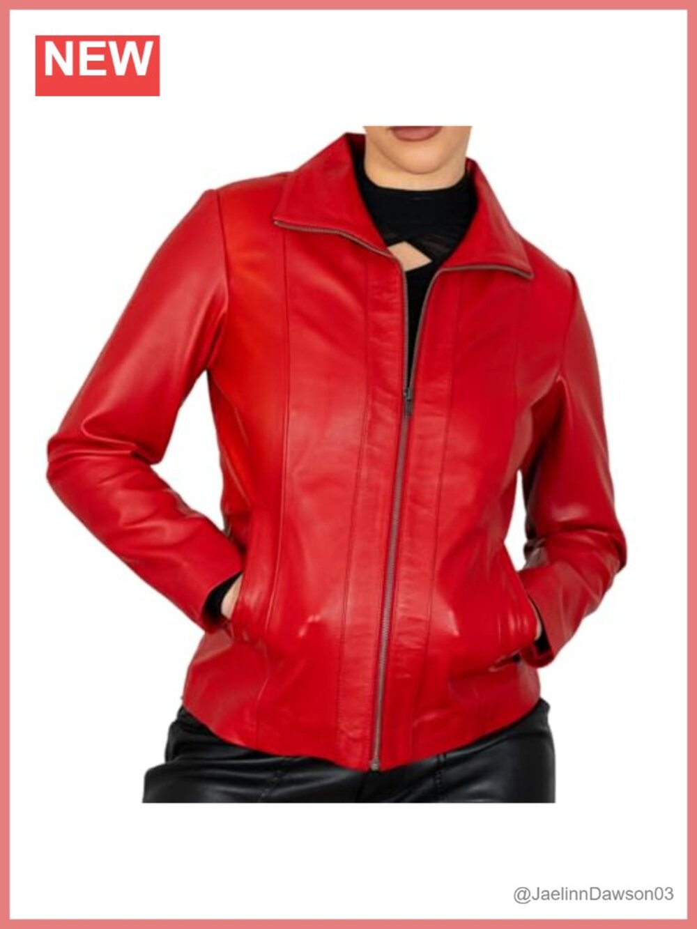 Genuine Lamb Nappa Leather Jacket Women Zip Front Motorcycle Biker Coat